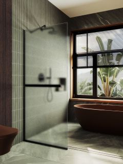 Душевая перегородка MaybahGlass MGD-731-6у 79см чёрный